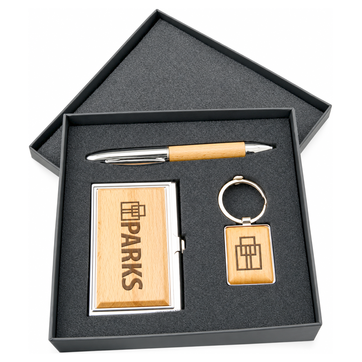 Business Card Case, Pen & Keychain