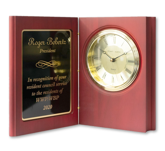 Rosewood Book Clock