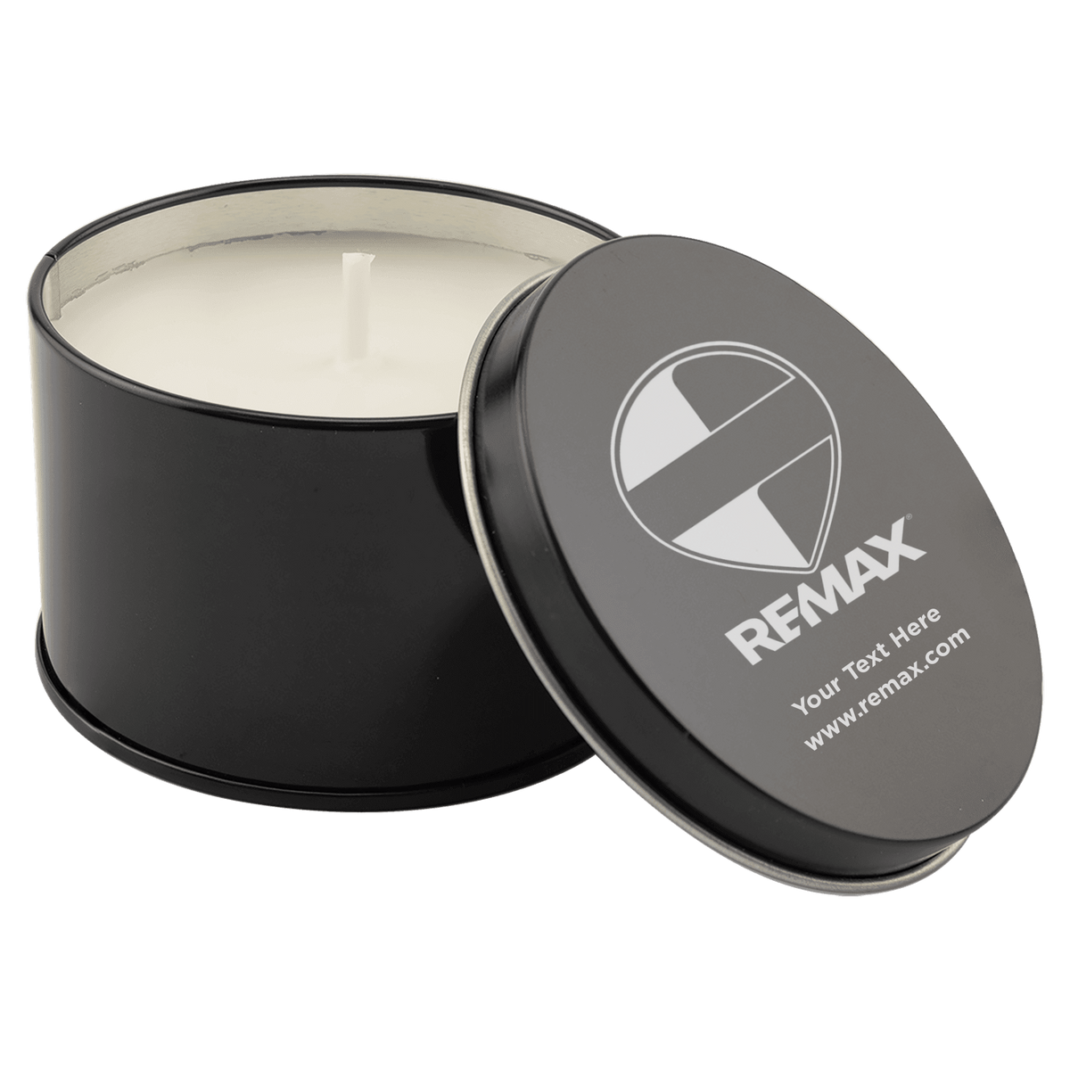 Candle in round tin