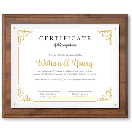 Certificate Plaque