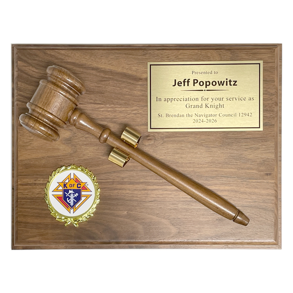 KofC Gavel Plaque