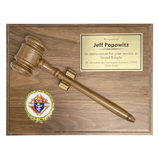 KofC Gavel Plaque