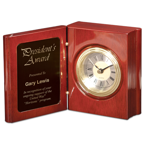 Rosewood Book Clock