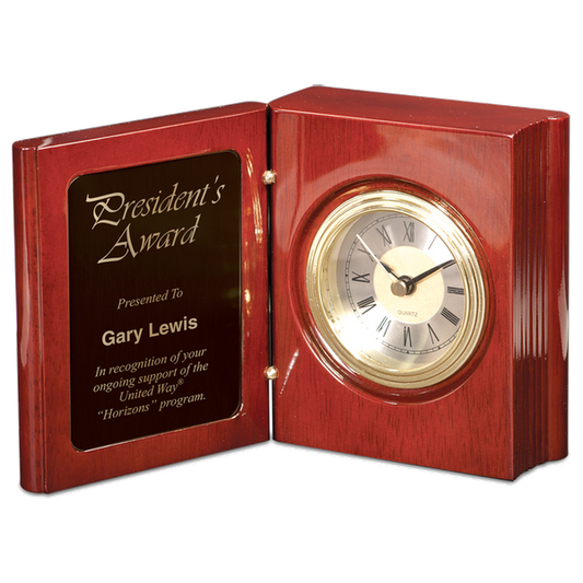 Rosewood Book Clock